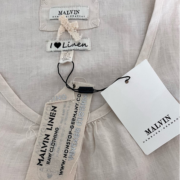 NEW Malvin I Love Linen Dress Size 10 Cream Shift Hamburg Germany - Picture 9 of 9